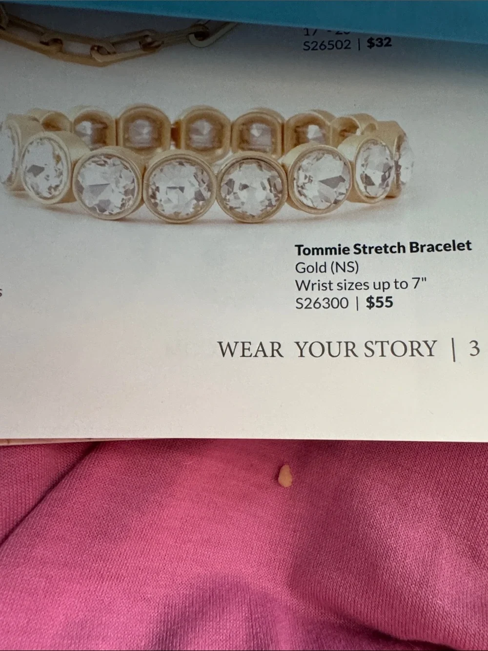 bloom Tommie Gold Tone Stretch Bracelet with Clear Crystals Women’s Jewelry